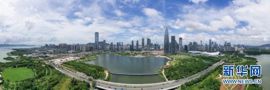 2020年9月17日拍摄的深圳市南山区后海片区(无人机全景照片)。新华社记者 陈晔华 摄